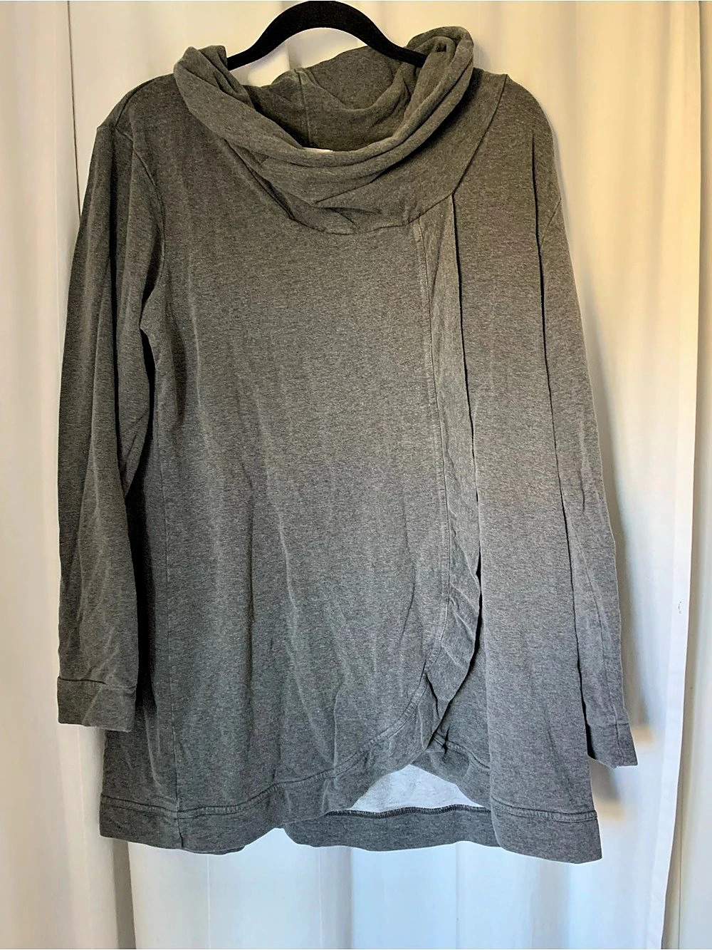 Blondie Gray Cowl Neck Tunic Size Large